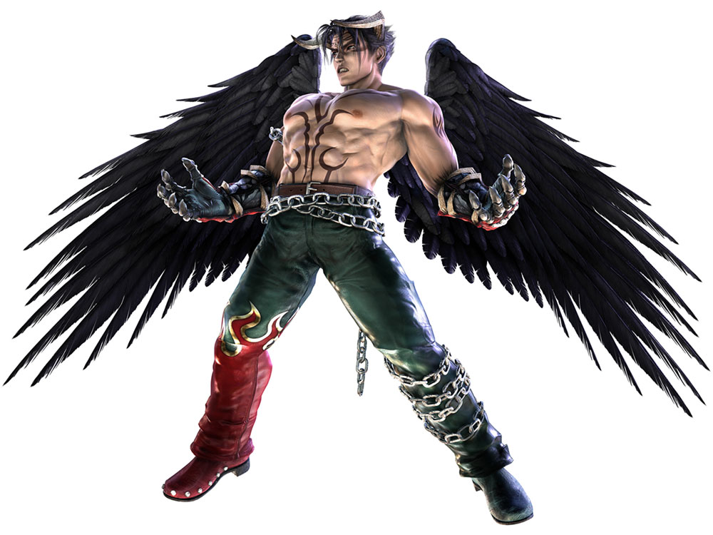 Same hair Style both transform into ugly winged beasts Devil Jin 