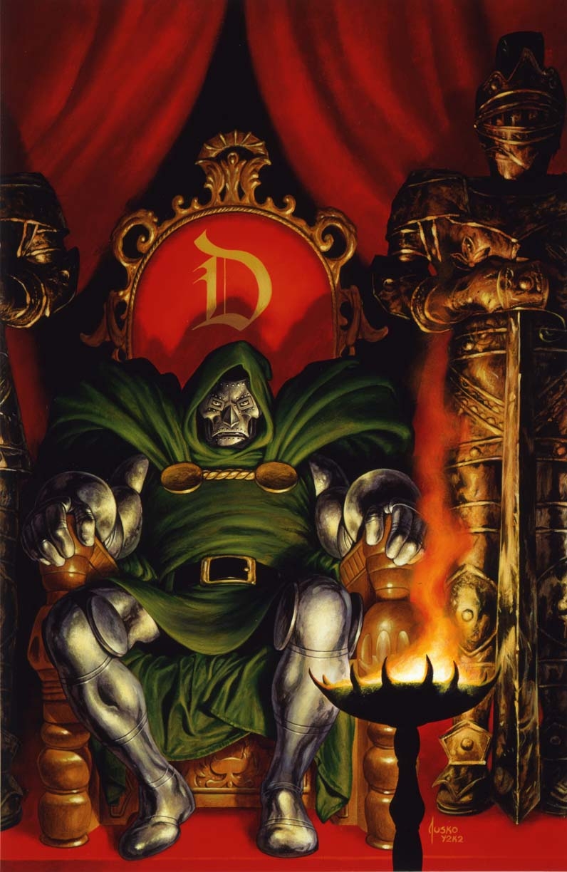 doctor doom on throne
