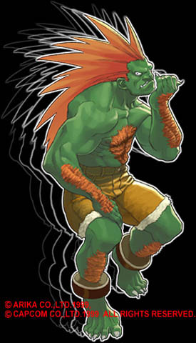 Illustration + digital enhancement Blanka, Street Fighter II, Capcom