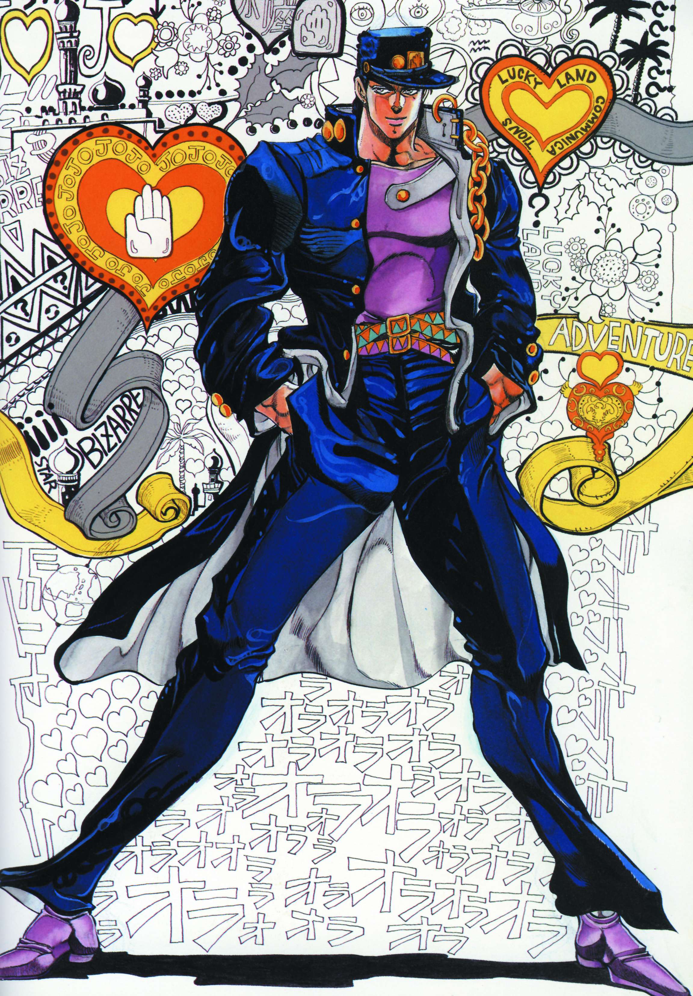 Jotaro kujo with 'the world' stand, ready for battle