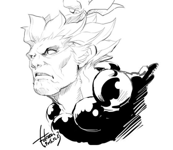 akuma (street fighter) drawn by oetaro