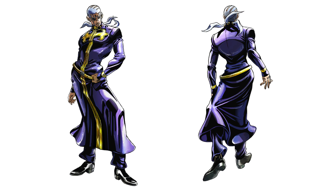 JJBA City Hall」 — Pucci and Whitesnake pose in Episode 09 - anime vs