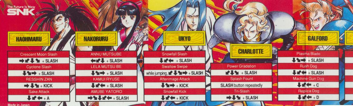 samurai shodown 4 move list