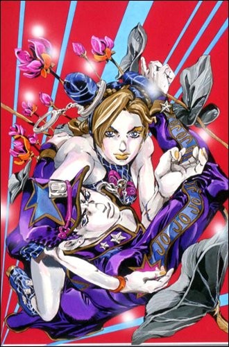 Jolyne's early pose in manga, game and anime : r/StardustCrusaders