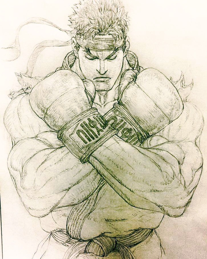 prompthunt: ryu from street fighter, court room sketch, fine